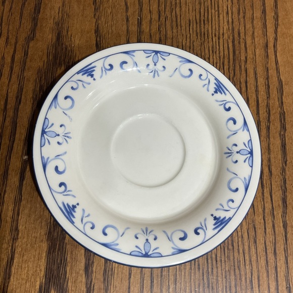 Lenox Other - Lenox Chinastone White Saucer with Blue Scroll Floral Border